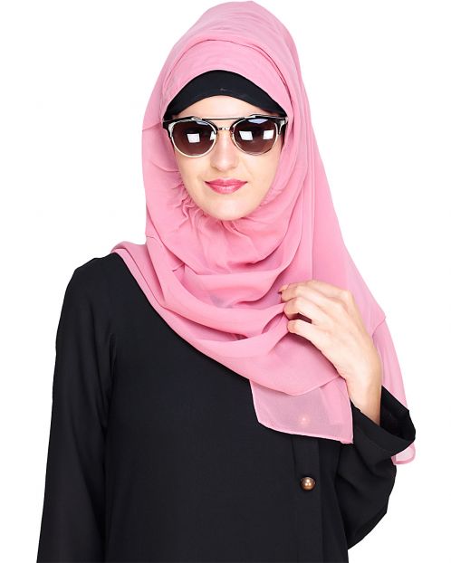 Plain Rose Pink Instant Hijab