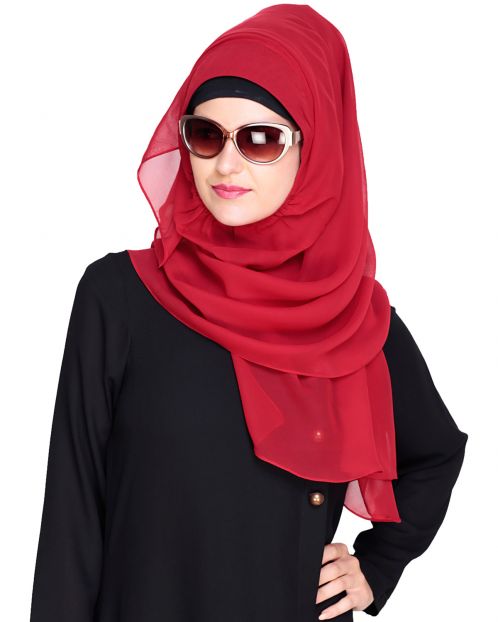 Plain Maroon Instant Hijab