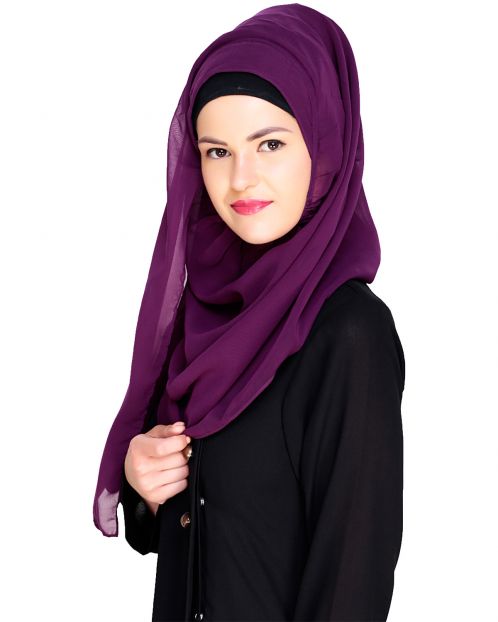 Plain Purple Instant Hijab