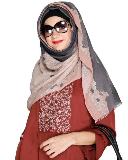 Blush Pink printed casual hijab