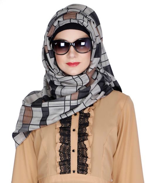 Geometric Colour Block Casual Hijab