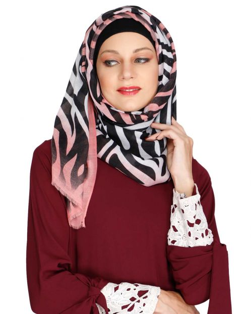 Zebra Print Pink Casual Hijab