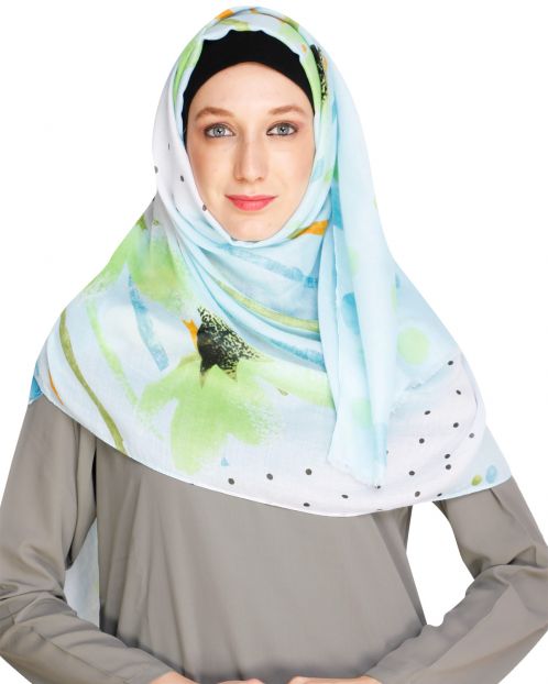 Colour Splash Blue Hijab