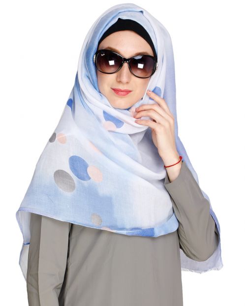 Shaded Polka dots Blue Hijab