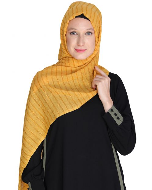 Shimmer stripes Yellow Hijab