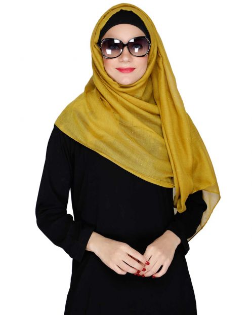 Sprinkled Glitter Mustard Casual Hijab