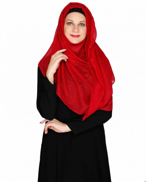 Sprinkled Glitter Maroon Casual Hijab