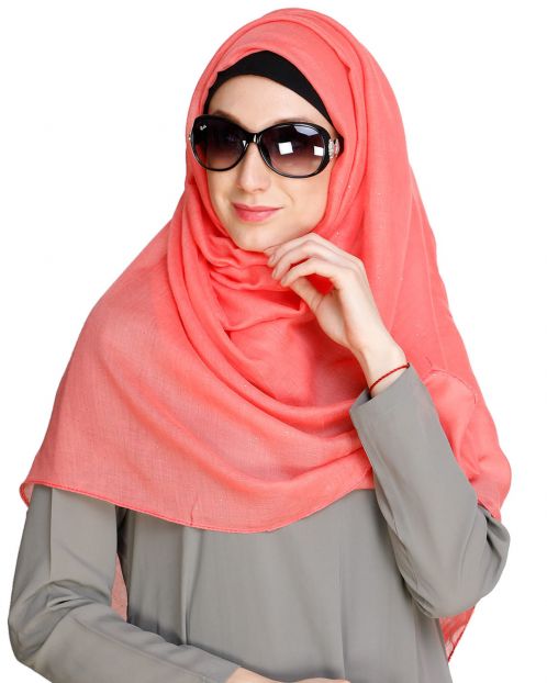 Glitter Sprinkled Bright Pink Hijab