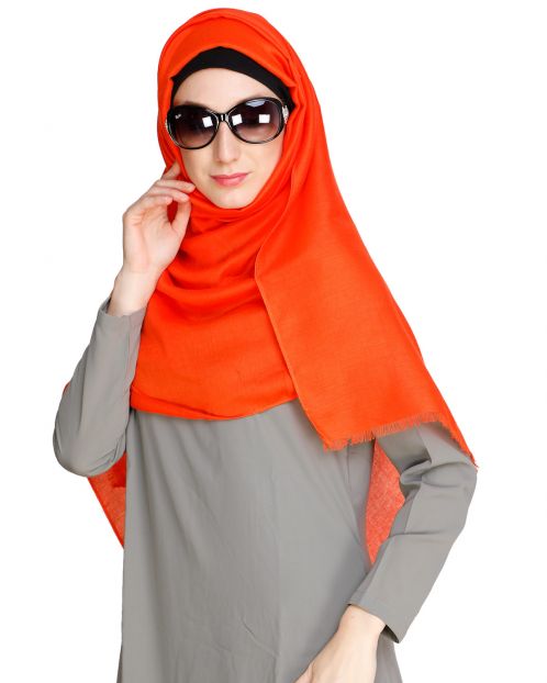 Solid Colour Orange Hijab