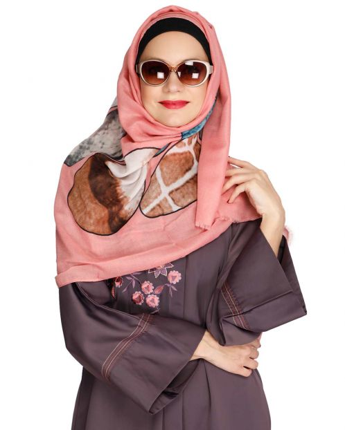 Pink Multicolour Hijab