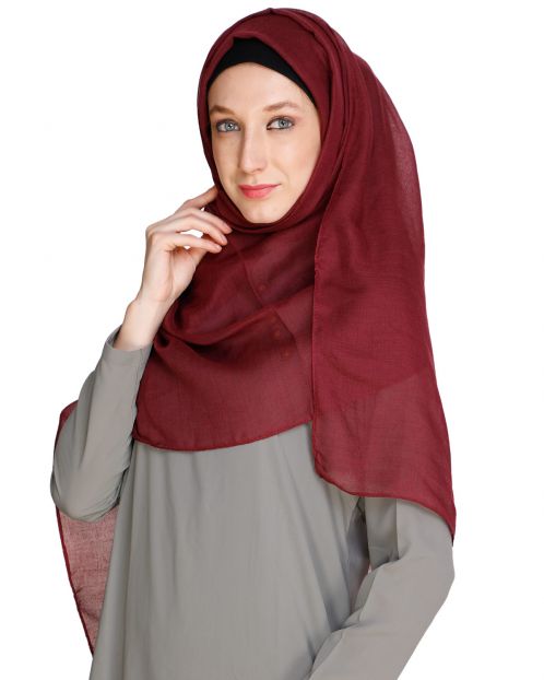 Maroon soft Cotton Hijab