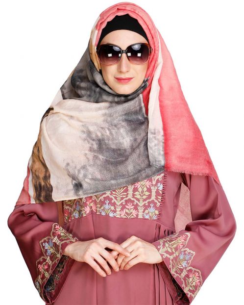 Vibrant Cloured Black Hijab