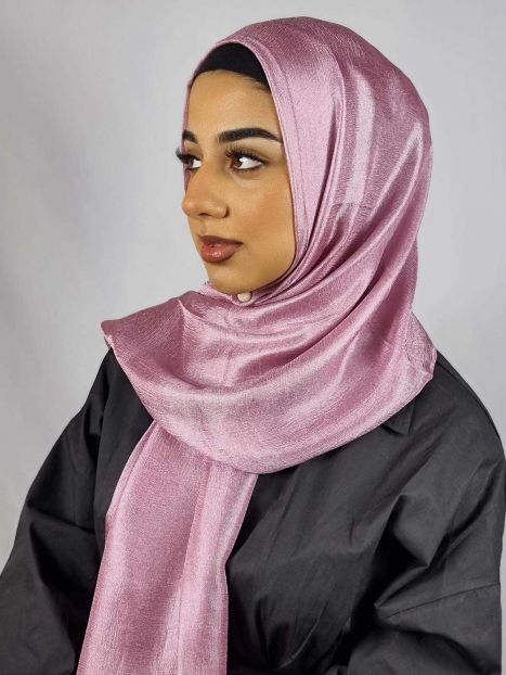 Pink Rose Silk Linen Hijab