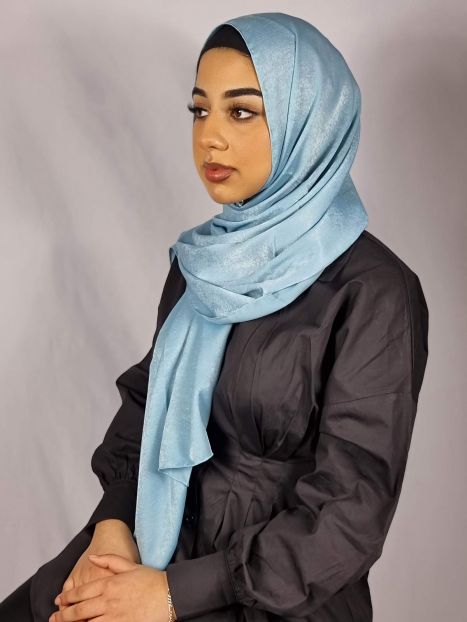 Powder Blue Satin Silk Hijab