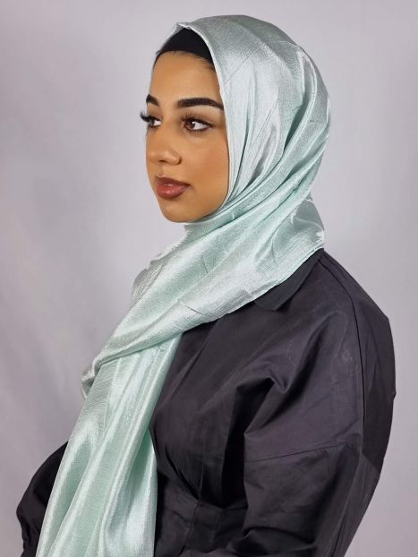 Mint silk Linen Hijab