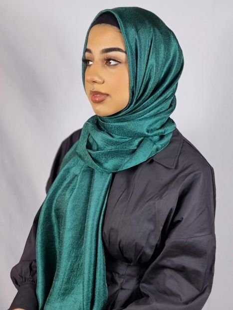 Hunter Green Silk Linen Hijab