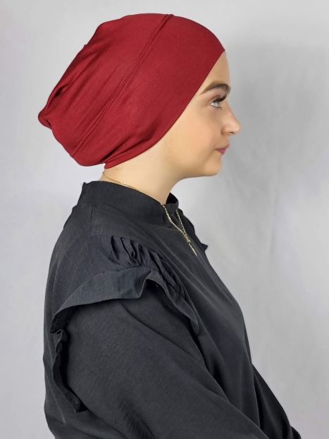 Deep Red Hijab Cap